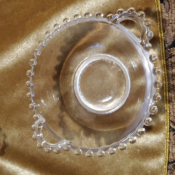 Vtg Imperial Candlewick Glass Handled Mayo/Sauce Serving Bowls Plates Sets (2) - Picture 9 of 13